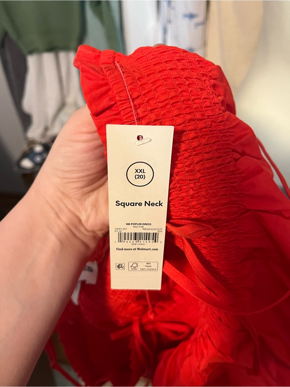 NWT No Boundaries Red square neck dress with adjustable straps, size XXL - Picture 3 of 4
